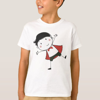 Watercolor Happy Stick Boy Red Cape Beautiful T-Shirt