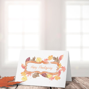 Watercolor Happy Thanksgiving Holiday Card