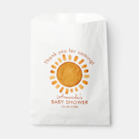 Watercolor Happy Yellow Sun Thank You Baby Shower  Favor Bag