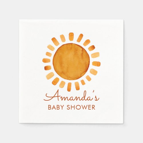 Watercolor Happy Yellow Sunshine Baby Shower 