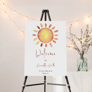Watercolor Happy Yellow Sunshine Welcome Foam Board