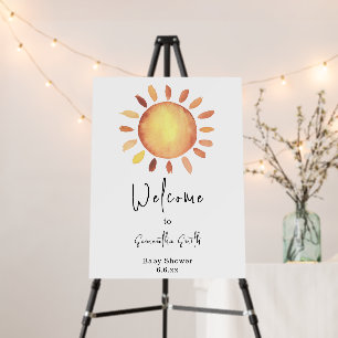 Watercolor Happy Yellow Sunshine Welcome Foam Board