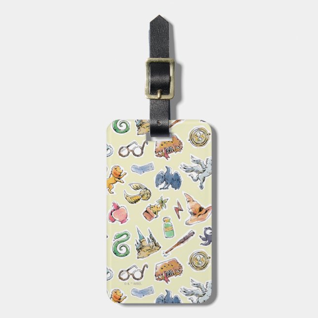 Watercolor Harry Potter Icons Luggage Tag (Front Vertical)