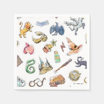 Watercolor Harry Potter Icons Napkins by harrypotter at Zazzle