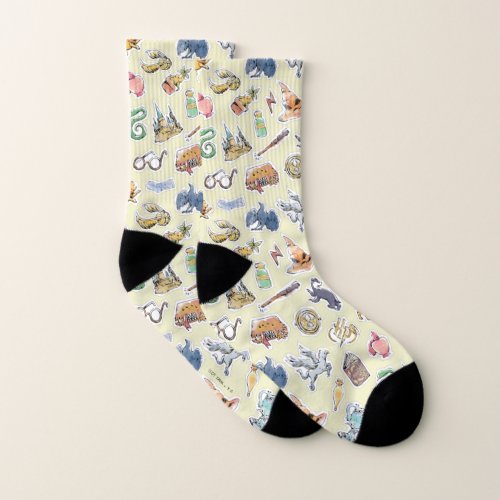 Watercolor Harry Potter Icons Socks