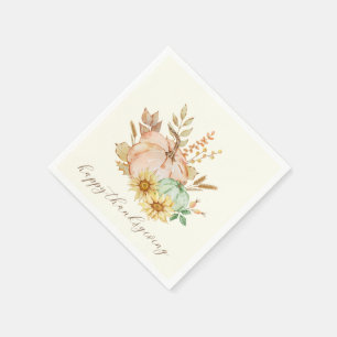 Watercolor Harvest Customizable Thanksgiving Napkins