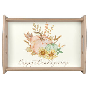 Watercolor Harvest Customizable Thanksgiving Serving Tray