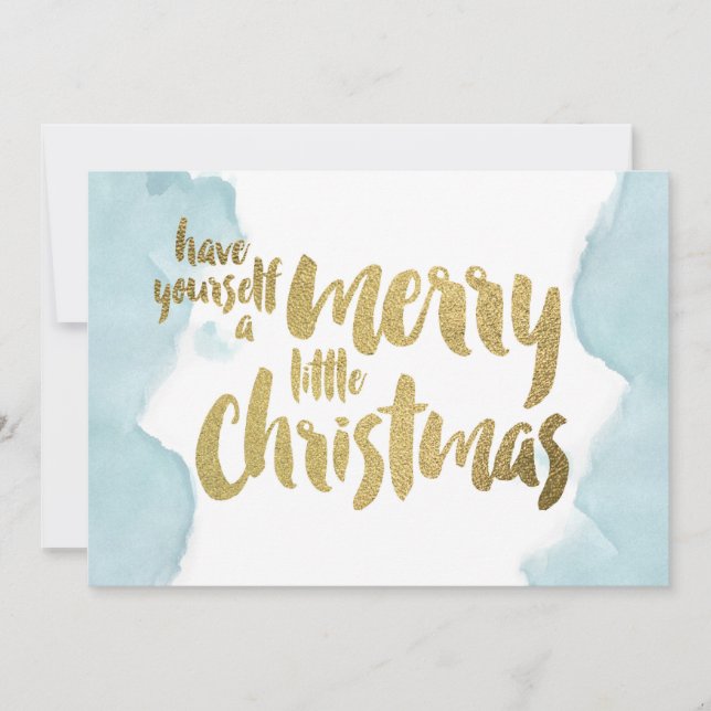 Watercolor Have Yourself A Merry Little Christmas Holiday Card (Front)