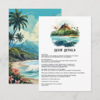 Watercolor Hawaii Wedding Guest Details