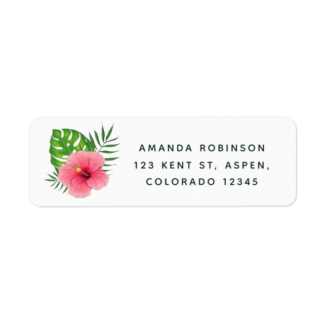 Watercolor Hawaiian Aloha Luau Graduation Label (Front)
