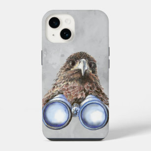 Watercolor Hawk Birdwatching Bird Watcher Fun iPhone 14 Case