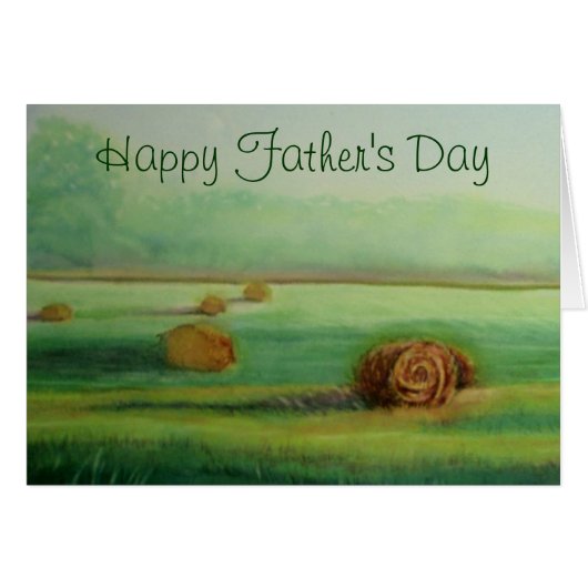 Watercolor Hay field meadow country landscape view (Front Horizontal)