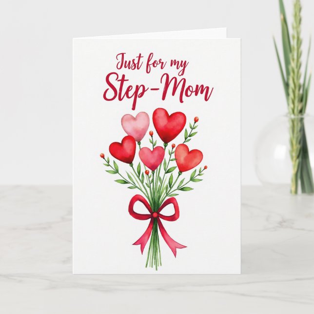 Watercolor Heart Bouquet Card (Front)