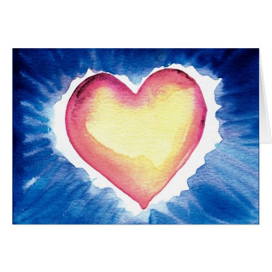 Watercolor Heart Card (Front Horizontal)
