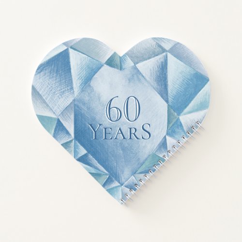 Watercolor Heart Diamond 60th Marriage Anniversary Notebook