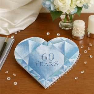 Watercolor Heart Diamond 60th Marriage Anniversary Notebook