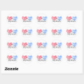 Watercolor Heart Gender Reveal Party Sticker (Sheet)