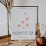 Watercolor Heart Girl Baby Shower Custom Text Sign