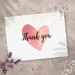 Watercolor Heart Gold Sprinkles Business Thank You Postcard<br><div class="desc">A pretty business thank you postcard featuring a watercolor heart and gold sprinkles. A perfect way to say thank you to your customers and clients. This elegant design is ideal for a wide range of businesses including spas salons hair and makeup stylists boutiques beauticians and florists. Designed by Thisisnotme©</div>