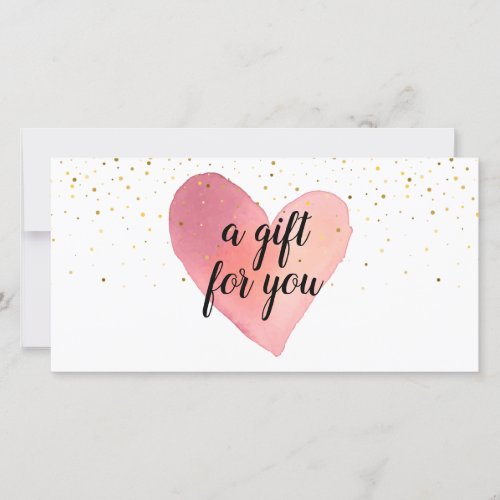Watercolor Heart Gold Sprinkles Gift Certificate