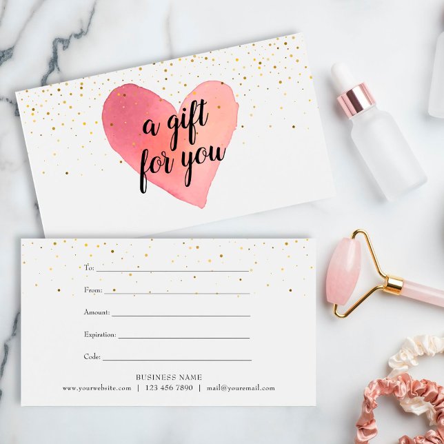 Watercolor Heart Gold Sprinkles Gift Certificate (Creator Uploaded)