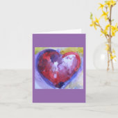 Watercolor Heart Greeting Card (Yellow Flower)