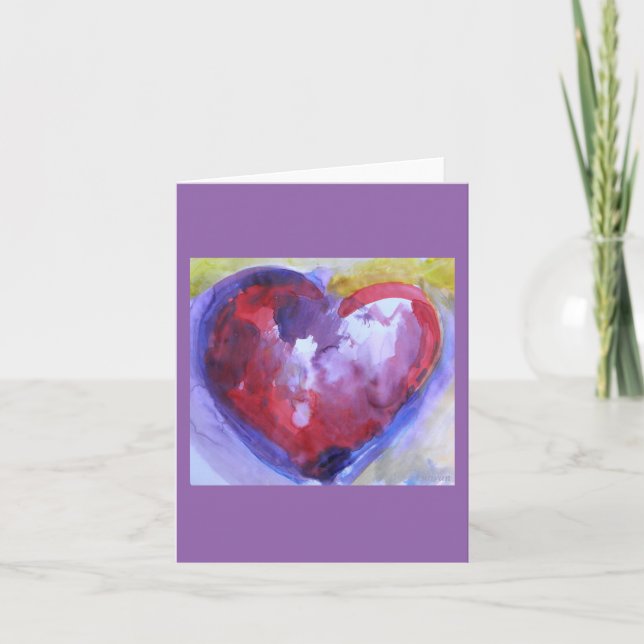 Watercolor Heart Greeting Card (Front)