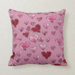 Watercolor Heart in Love Valentine&#39;s Day Throw Pillow