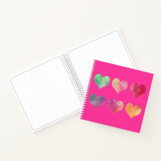 Watercolor Heart Love Notebook