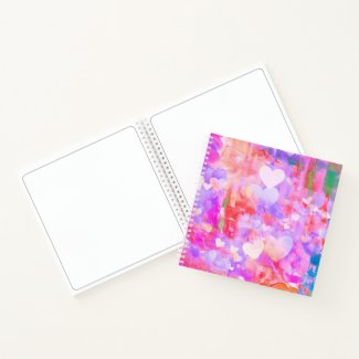 Watercolor Heart Love Notebook