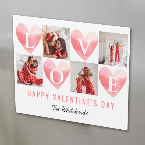 Watercolor Heart Love Photo Collage Valentines