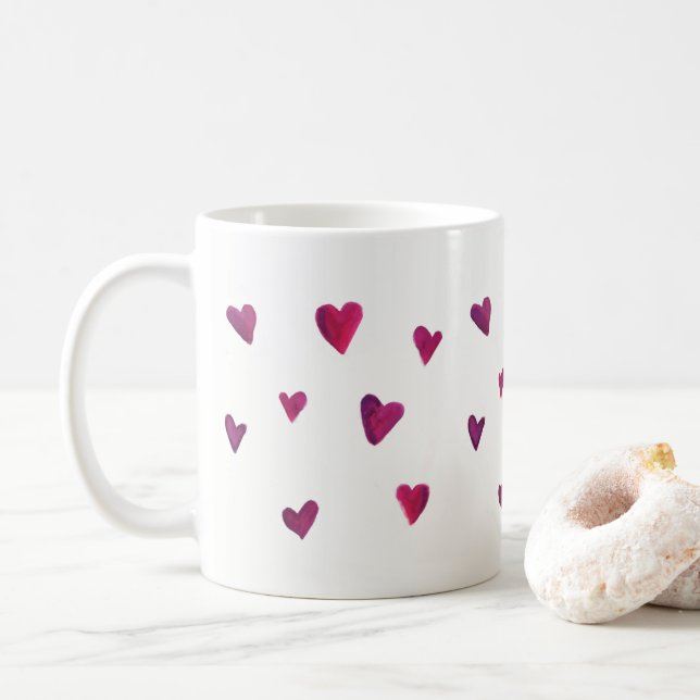 Watercolor Heart Melody Coffee Mug (With Donut)