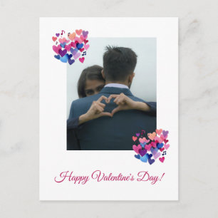 Watercolor Heart Melody Valentine's Day Postcard