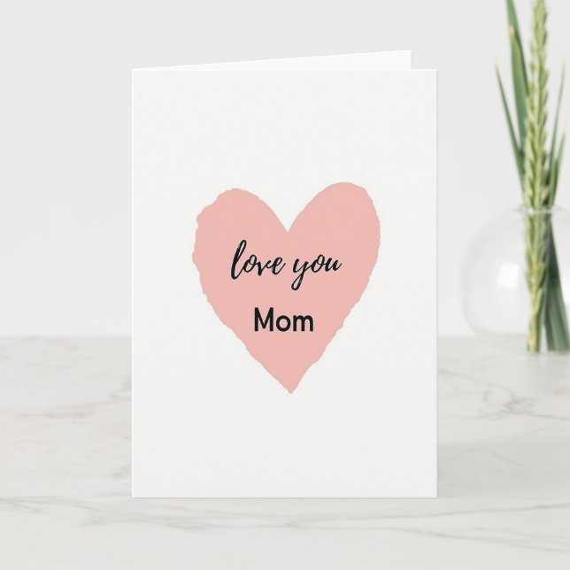 Watercolor Heart Moms Love Card (Front)