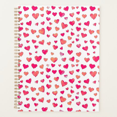 Watercolor Heart Pattern Art Planner