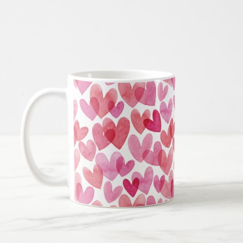 Watercolor Heart Pattern Coffee Mug