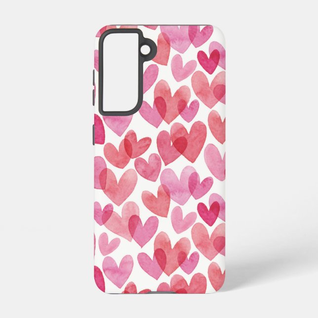 Watercolor Heart Pattern Samsung Galaxy Case (Back)