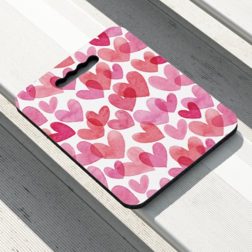 Watercolor Heart Pattern Seat Cushion