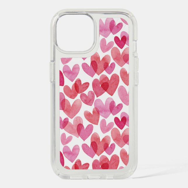 Watercolor Heart Pattern Speck iPhone Case (Front)