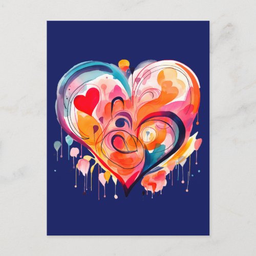 Watercolor Heart Postcard