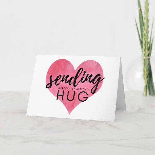 Watercolor Heart Social Distancing Hug Card