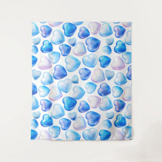 "Watercolor Heart Tapestry for Cozy Spaces"