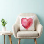 Watercolor Heart  Throw Pillow