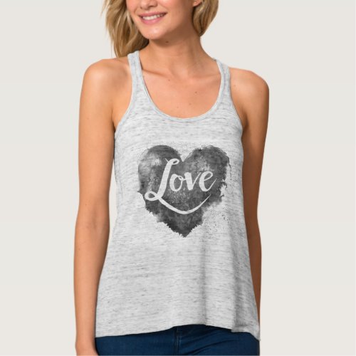 Watercolor Heart with Love Tank Top