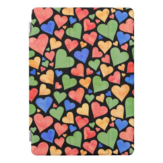 Watercolor Hearts 10.5" iPad Pro Smart Cover (Front)