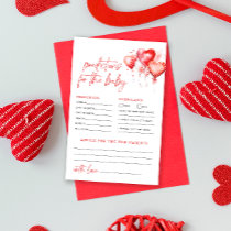 Watercolor Hearts Baby Predictions and Advice Card