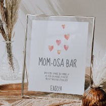 Watercolor Hearts Baby Shower Mom-osa Bar Sign