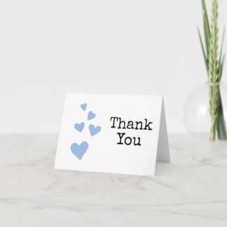 Watercolor Hearts Boy Baby Thank You Card