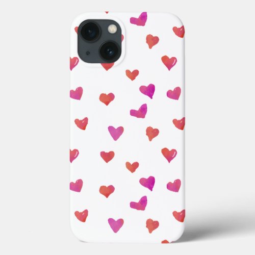 Watercolor Hearts iPhone 13 Case