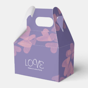 Watercolor Hearts Floating Pink Purple Love Favor Boxes